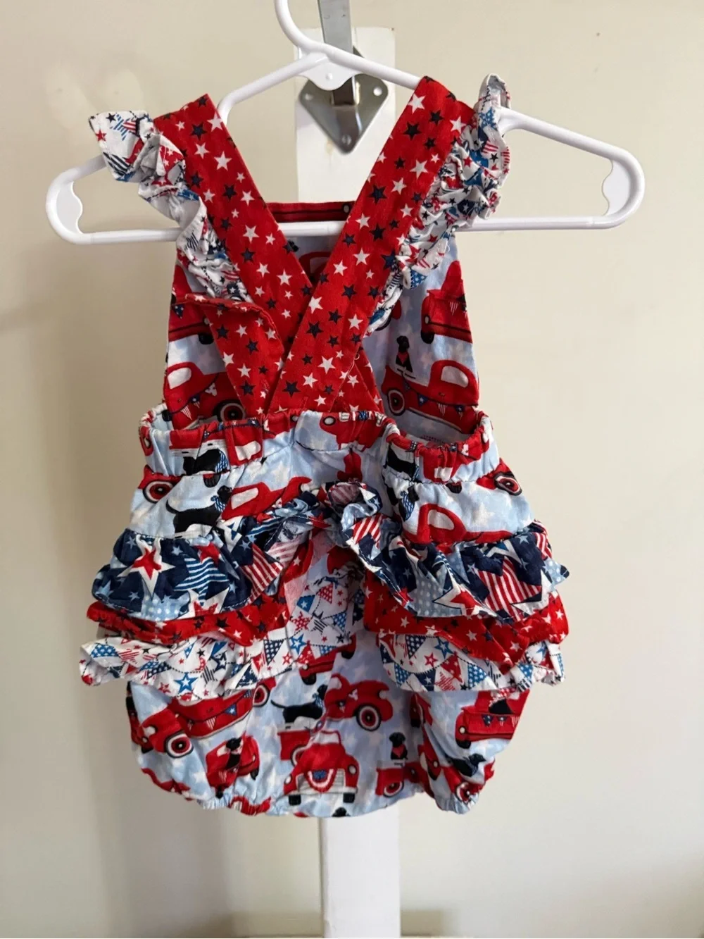Boutique 4th of July Ruffle Butt Romper